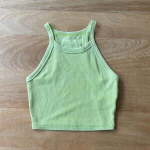 American Eagle Outfitters Lime Green Ribbed Crop Top